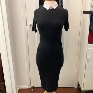 Black bodycon with white collar
